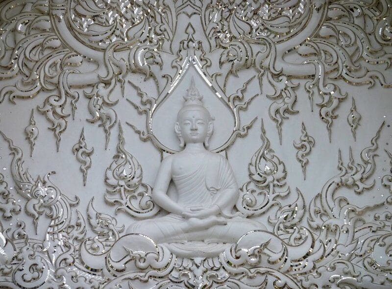 Buddha-Bild, weiß